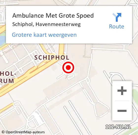 Locatie op kaart van de 112 melding: Ambulance Met Grote Spoed Naar Schiphol, Havenmeesterweg op 14 oktober 2024 13:01