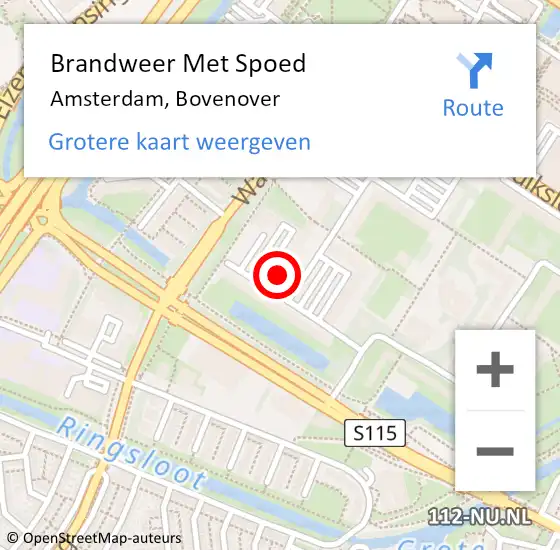 Locatie op kaart van de 112 melding: Brandweer Met Spoed Naar Amsterdam, Bovenover op 14 oktober 2024 13:49