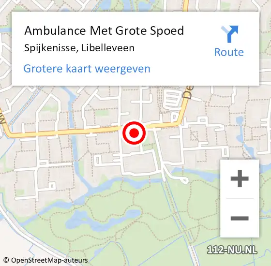 Locatie op kaart van de 112 melding: Ambulance Met Grote Spoed Naar Spijkenisse, Libelleveen op 14 oktober 2024 13:52