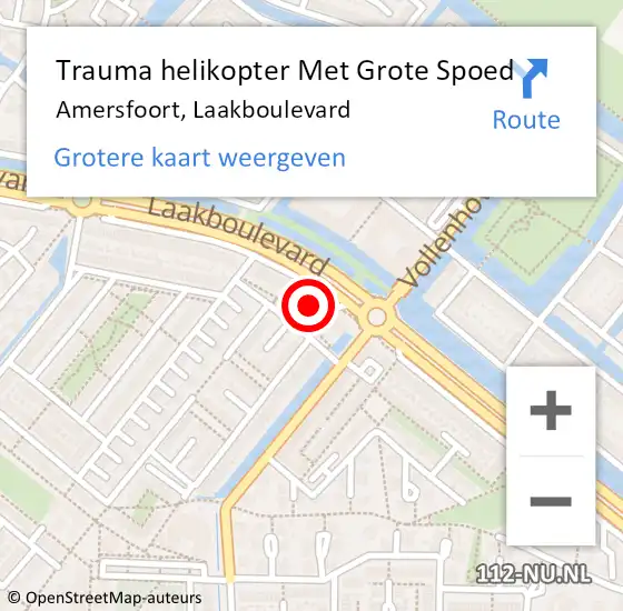 Locatie op kaart van de 112 melding: Trauma helikopter Met Grote Spoed Naar Amersfoort, Laakboulevard op 14 oktober 2024 13:59