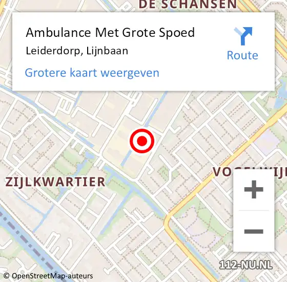 Locatie op kaart van de 112 melding: Ambulance Met Grote Spoed Naar Leiderdorp, Lijnbaan op 14 oktober 2024 14:00