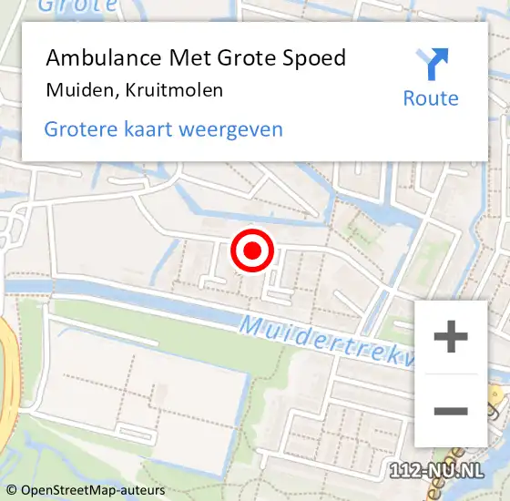 Locatie op kaart van de 112 melding: Ambulance Met Grote Spoed Naar Muiden, Kruitmolen op 14 oktober 2024 14:04