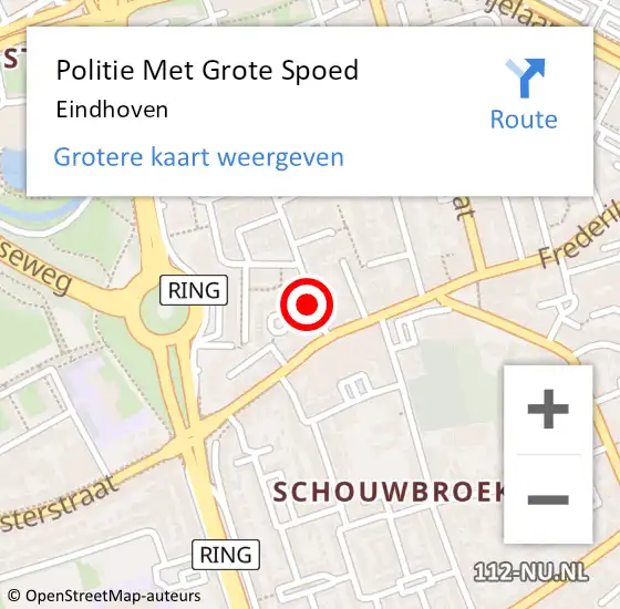 Locatie op kaart van de 112 melding: Politie Met Grote Spoed Naar Eindhoven op 14 oktober 2024 14:55