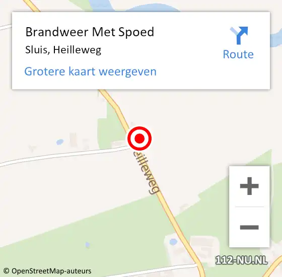 Locatie op kaart van de 112 melding: Brandweer Met Spoed Naar Sluis, Heilleweg op 14 oktober 2024 15:04