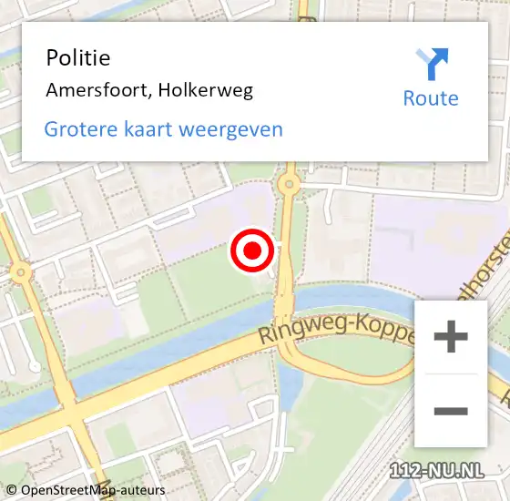 Locatie op kaart van de 112 melding: Politie Amersfoort, Holkerweg op 14 oktober 2024 15:15