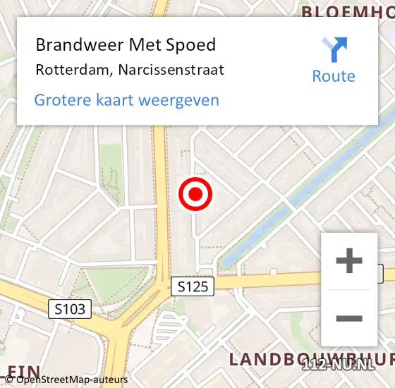 Locatie op kaart van de 112 melding: Brandweer Met Spoed Naar Rozenburg, Narcissenstraat op 14 oktober 2024 15:19