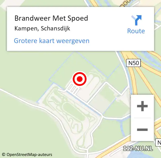 Locatie op kaart van de 112 melding: Brandweer Met Spoed Naar Kampen, Schansdijk op 14 oktober 2024 15:46