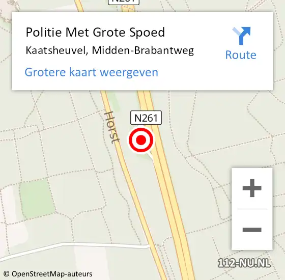 Locatie op kaart van de 112 melding: Politie Met Grote Spoed Naar Kaatsheuvel, Midden-Brabantweg op 14 oktober 2024 16:02