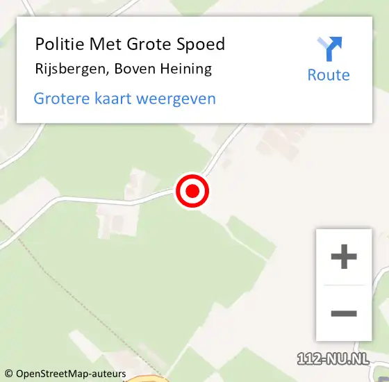 Locatie op kaart van de 112 melding: Politie Met Grote Spoed Naar Rijsbergen, Boven Heining op 14 oktober 2024 16:34