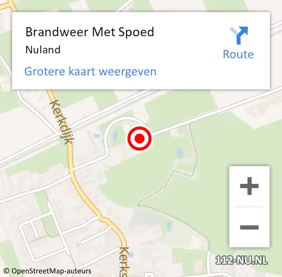 Locatie op kaart van de 112 melding: Brandweer Met Spoed Naar Nuland op 14 oktober 2024 17:10