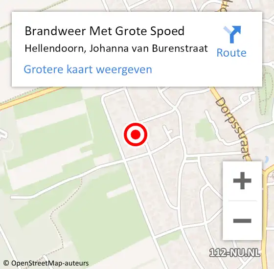 Locatie op kaart van de 112 melding: Brandweer Met Grote Spoed Naar Hellendoorn, Johanna van Burenstraat op 14 oktober 2024 18:00