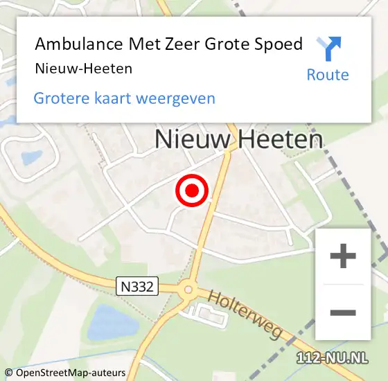 Locatie op kaart van de 112 melding: Ambulance Met Zeer Grote Spoed Naar Nieuw-Heeten op 14 oktober 2024 19:47