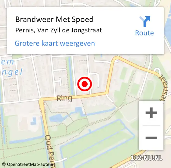 Locatie op kaart van de 112 melding: Brandweer Met Spoed Naar Pernis, Van Zyll de Jongstraat op 14 oktober 2024 20:33