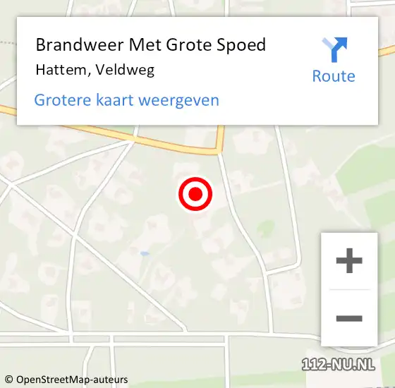 Locatie op kaart van de 112 melding: Brandweer Met Grote Spoed Naar Hattem, Veldweg op 14 oktober 2024 20:52