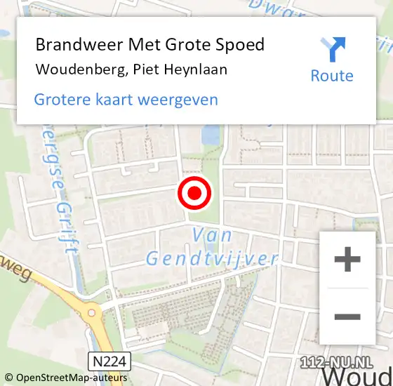 Locatie op kaart van de 112 melding: Brandweer Met Grote Spoed Naar Woudenberg, Piet Heynlaan op 14 oktober 2024 21:33