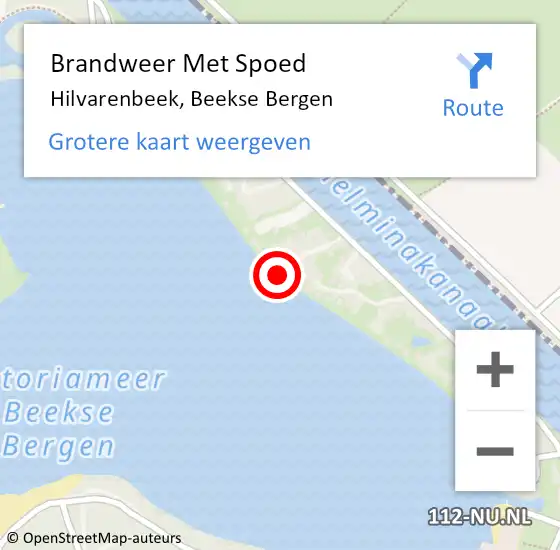 Locatie op kaart van de 112 melding: Brandweer Met Spoed Naar Hilvarenbeek, Beekse Bergen op 14 oktober 2024 21:52