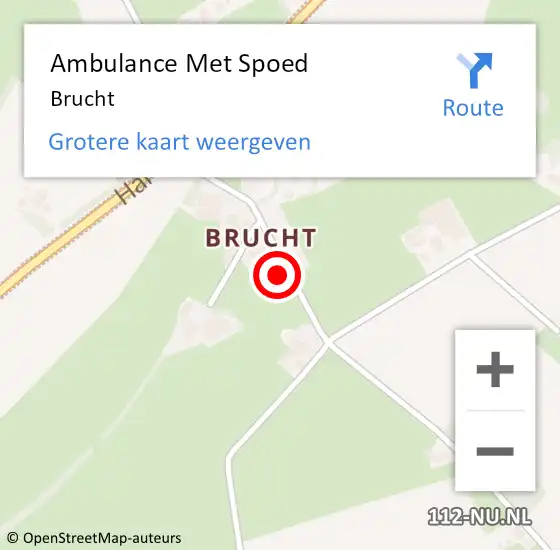 Locatie op kaart van de 112 melding: Ambulance Met Spoed Naar Brucht op 14 oktober 2024 22:14