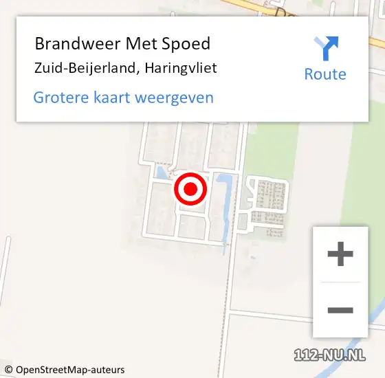 Locatie op kaart van de 112 melding: Brandweer Met Spoed Naar Zuid-Beijerland, Haringvliet op 14 oktober 2024 22:41