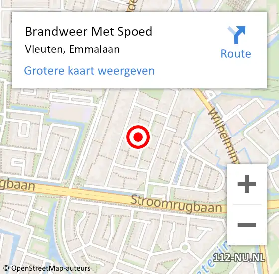 Locatie op kaart van de 112 melding: Brandweer Met Spoed Naar Utrecht, Emmalaan op 14 oktober 2024 23:29