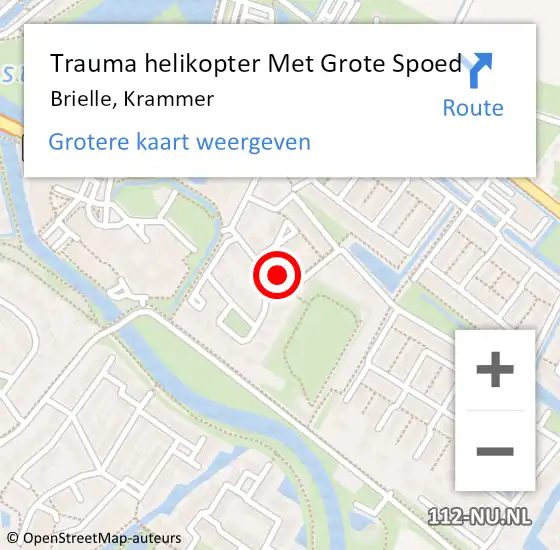 Locatie op kaart van de 112 melding: Trauma helikopter Met Grote Spoed Naar Brielle, Krammer op 15 oktober 2024 01:50