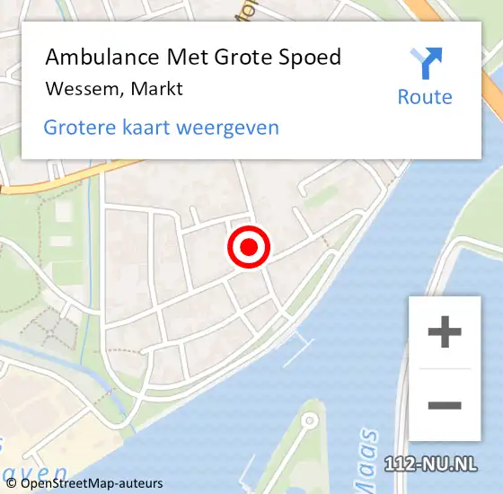 Locatie op kaart van de 112 melding: Ambulance Met Grote Spoed Naar Wessem, Markt op 15 oktober 2024 03:36