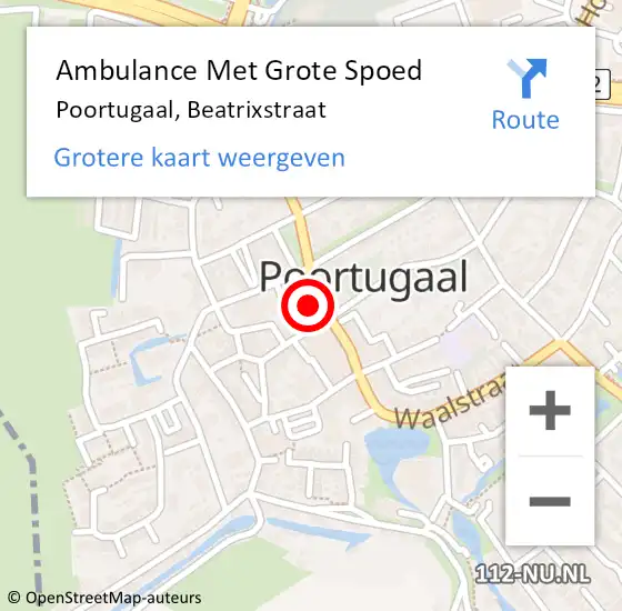 Locatie op kaart van de 112 melding: Ambulance Met Grote Spoed Naar Poortugaal, Beatrixstraat op 15 oktober 2024 06:11