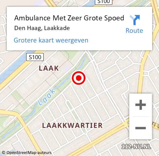 Locatie op kaart van de 112 melding: Ambulance Met Zeer Grote Spoed Naar Den Haag, Laakkade op 15 oktober 2024 06:13