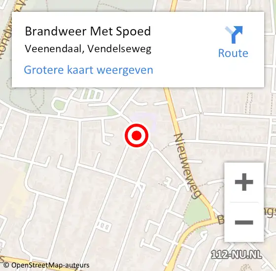 Locatie op kaart van de 112 melding: Brandweer Met Spoed Naar Veenendaal, Vendelseweg op 15 oktober 2024 07:20