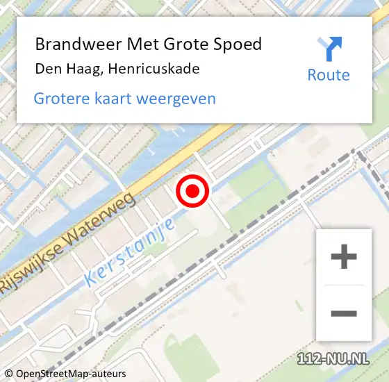 Locatie op kaart van de 112 melding: Brandweer Met Grote Spoed Naar Den Haag, Henricuskade op 15 oktober 2024 09:10