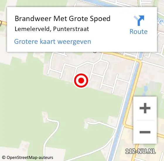 Locatie op kaart van de 112 melding: Brandweer Met Grote Spoed Naar Lemelerveld, Punterstraat op 15 oktober 2024 09:15