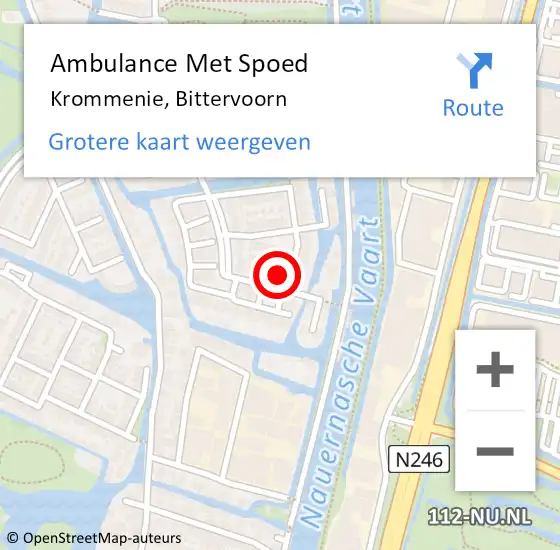 Locatie op kaart van de 112 melding: Ambulance Met Spoed Naar Krommenie, Bittervoorn op 15 oktober 2024 09:25