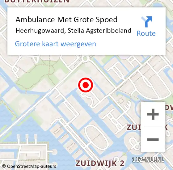 Locatie op kaart van de 112 melding: Ambulance Met Grote Spoed Naar Heerhugowaard, Stella Agsteribbeland op 15 oktober 2024 09:25