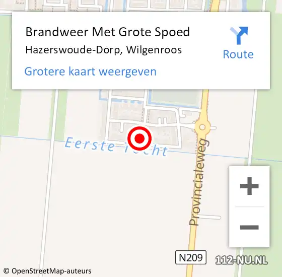 Locatie op kaart van de 112 melding: Brandweer Met Grote Spoed Naar Hazerswoude-Dorp, Wilgenroos op 15 oktober 2024 09:35