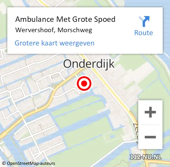 Locatie op kaart van de 112 melding: Ambulance Met Grote Spoed Naar Wervershoof, Morschweg op 15 oktober 2024 10:00