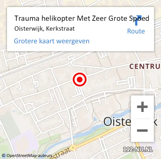 Locatie op kaart van de 112 melding: Trauma helikopter Met Zeer Grote Spoed Naar Oisterwijk, Kerkstraat op 15 oktober 2024 10:07