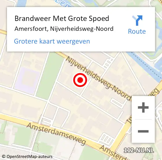 Locatie op kaart van de 112 melding: Brandweer Met Grote Spoed Naar Amersfoort, Nijverheidsweg-Noord op 15 oktober 2024 10:20