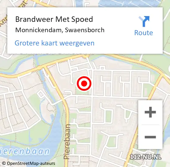 Locatie op kaart van de 112 melding: Brandweer Met Spoed Naar Monnickendam, Swaensborch op 15 oktober 2024 10:22