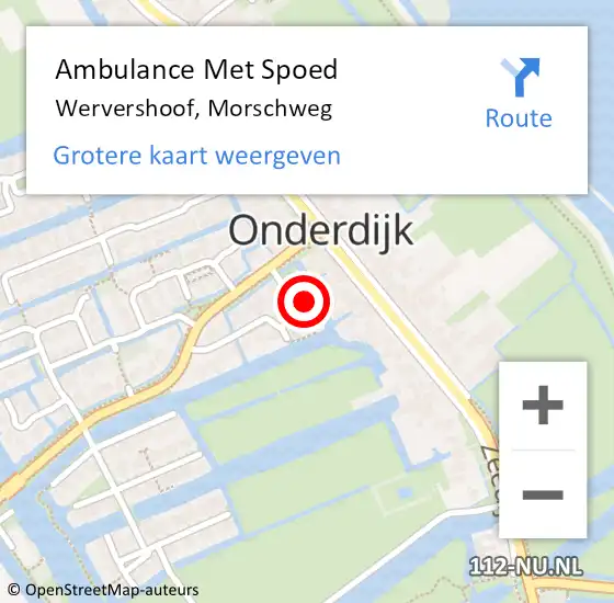 Locatie op kaart van de 112 melding: Ambulance Met Spoed Naar Wervershoof, Morschweg op 15 oktober 2024 10:31