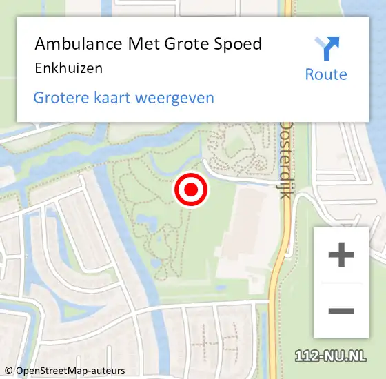 Locatie op kaart van de 112 melding: Ambulance Met Grote Spoed Naar Enkhuizen op 15 oktober 2024 10:35