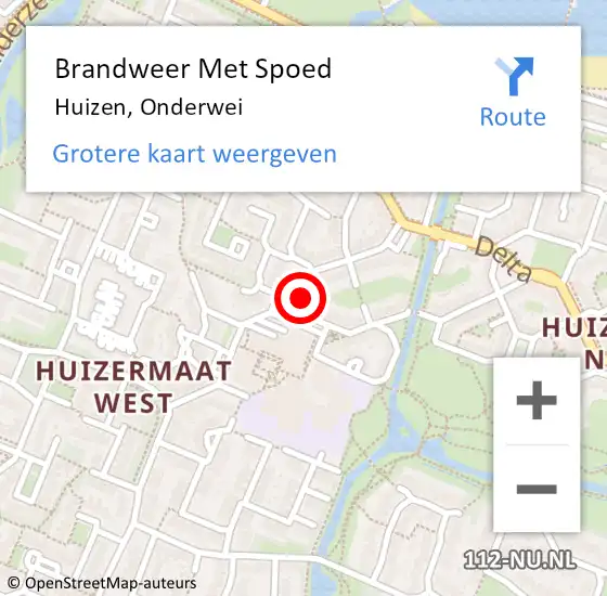 Locatie op kaart van de 112 melding: Brandweer Met Spoed Naar Huizen, Onderwei op 15 oktober 2024 10:46