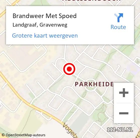 Locatie op kaart van de 112 melding: Brandweer Met Spoed Naar Landgraaf, Gravenweg op 15 oktober 2024 10:51