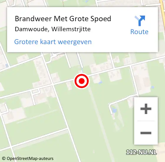 Locatie op kaart van de 112 melding: Brandweer Met Grote Spoed Naar Damwoude, Willemstrjitte op 15 oktober 2024 11:12