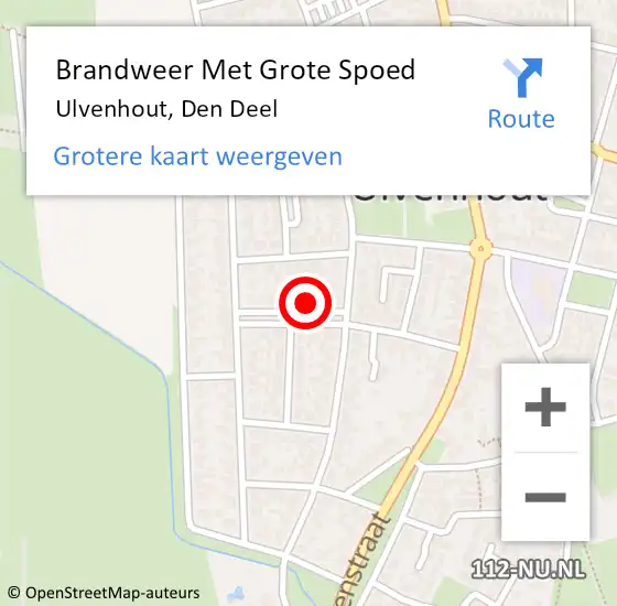 Locatie op kaart van de 112 melding: Brandweer Met Grote Spoed Naar Ulvenhout, Den Deel op 18 oktober 2013 14:21