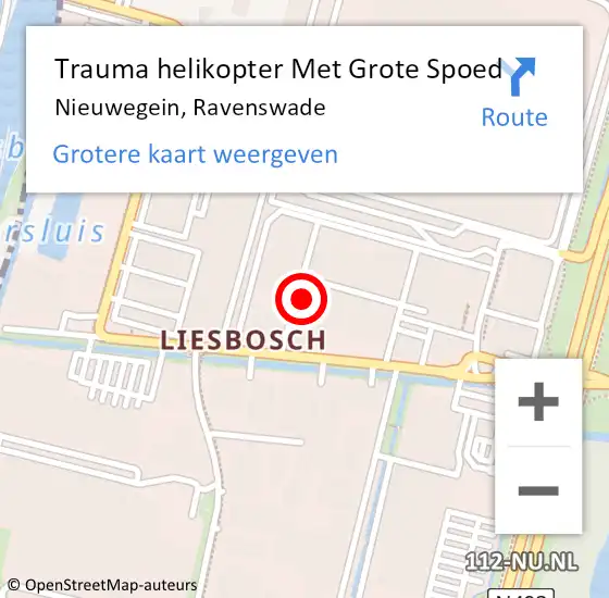 Locatie op kaart van de 112 melding: Trauma helikopter Met Grote Spoed Naar Nieuwegein, Ravenswade op 15 oktober 2024 12:20