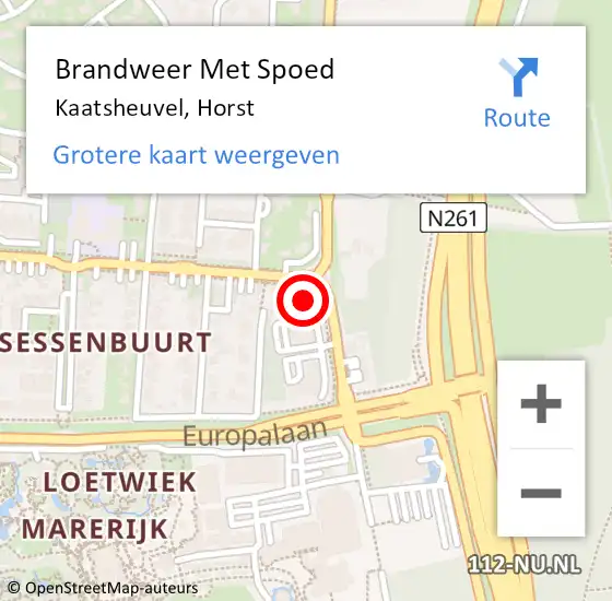 Locatie op kaart van de 112 melding: Brandweer Met Spoed Naar Kaatsheuvel, Horst op 15 oktober 2024 12:36