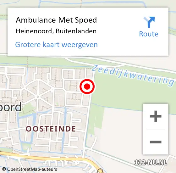 Locatie op kaart van de 112 melding: Ambulance Met Spoed Naar Heinenoord, Buitenlanden op 15 oktober 2024 12:49