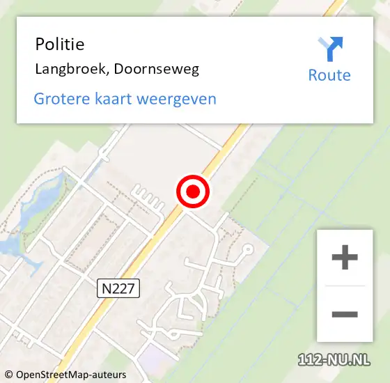 Locatie op kaart van de 112 melding: Politie Langbroek, Doornseweg op 18 oktober 2013 14:23