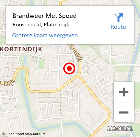 Locatie op kaart van de 112 melding: Brandweer Met Spoed Naar Roosendaal, Platinadijk op 15 oktober 2024 13:33