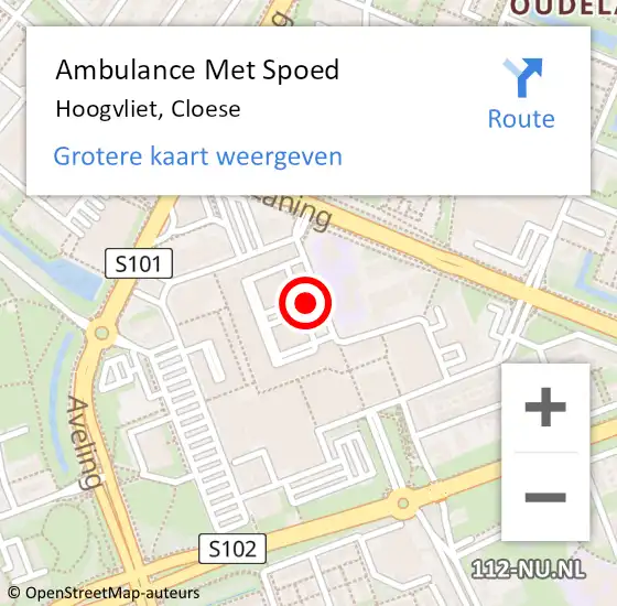 Locatie op kaart van de 112 melding: Ambulance Met Spoed Naar Hoogvliet, Cloese op 15 oktober 2024 14:01