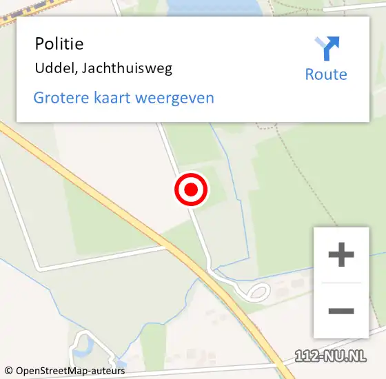 Locatie op kaart van de 112 melding: Politie Uddel, Jachthuisweg op 15 oktober 2024 14:06